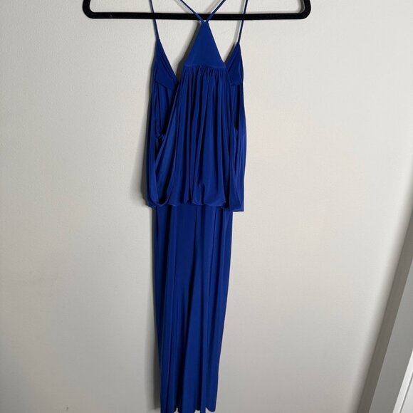 Misa Long Angeles Women's Blue Domino Spaghetti Strap Mini Dress - Size M Medium - Picture 3 of 7